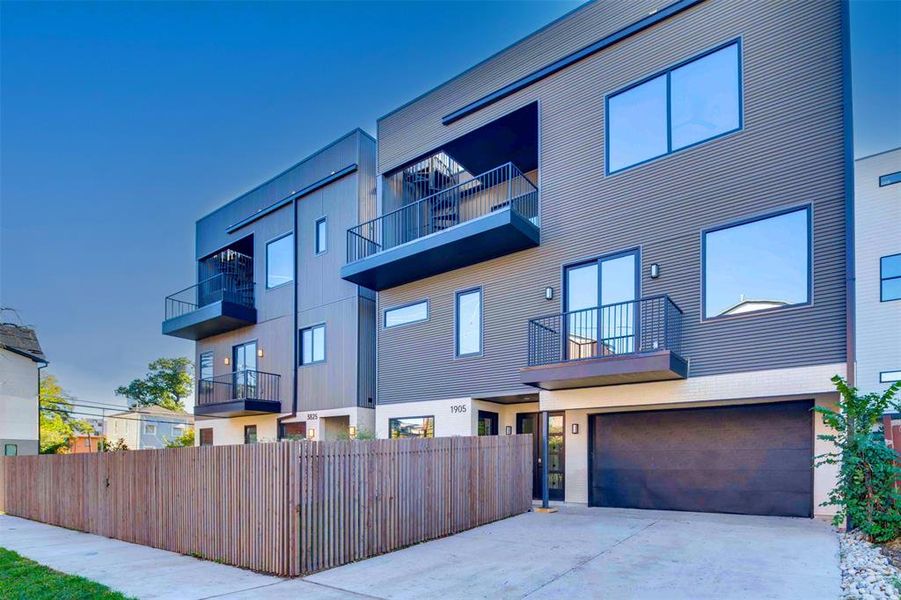 View of front of property featuring a garage