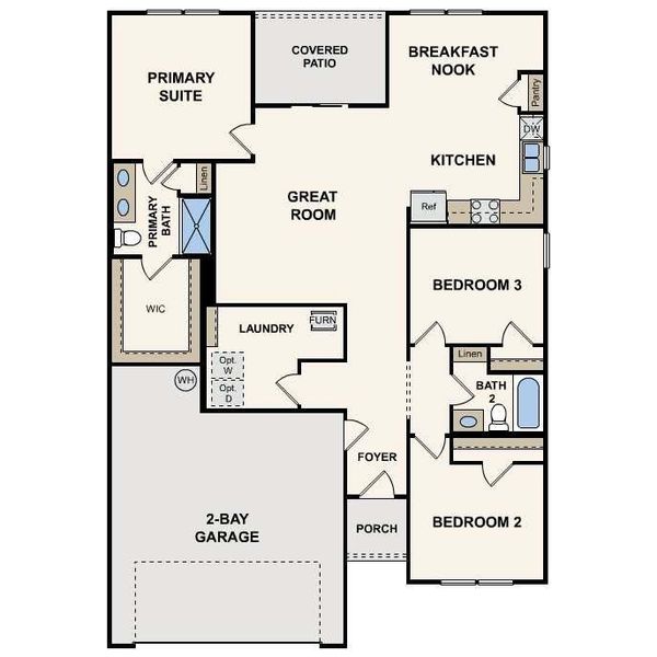 2D floor plan layout of this home in Urban's Place, Chatsworth, GA (Image 2).