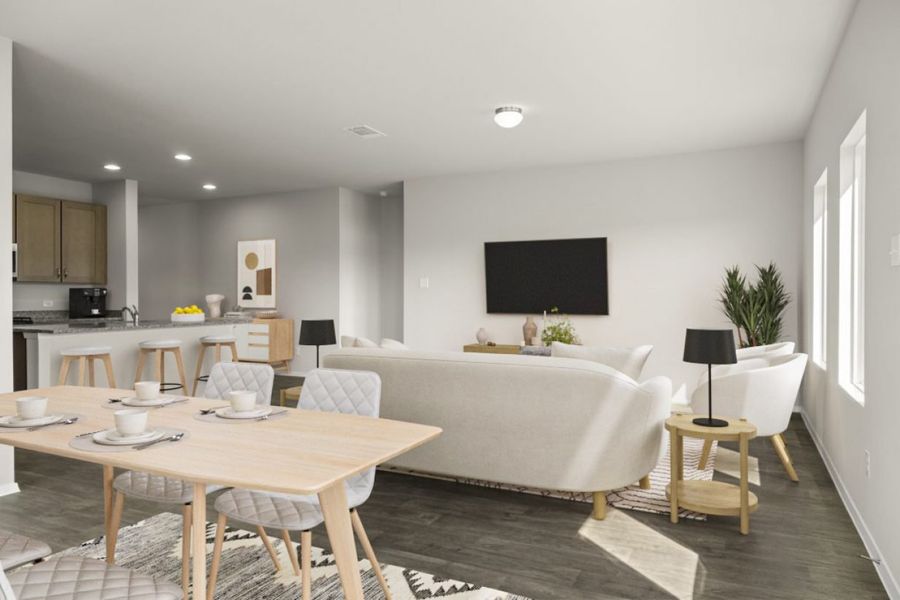 Furnished interior view inside a new home in Cloverleaf, Austin (Image 5).