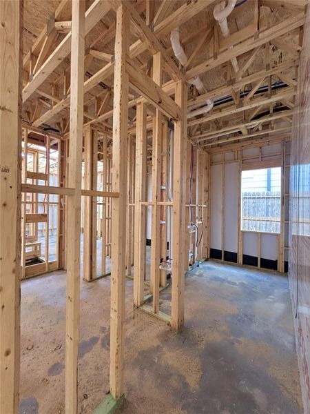 Photo Features The Utility Room On The Right and One of The Primary Walk-In Closets on The Left. Construction Photo as of 11/5/2025