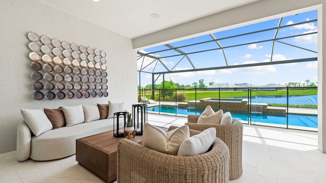 Representative furnished interior of a home built from the Pallazio II by Taylor Morrison in Esplanade at Kingston, Estero (Image 27).