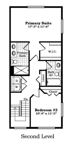 2D floor plan layout for the The Keswick  Townhome (End Viewout) by Norfolk Homes in Bristol Ridge Townhomes, Ann Arbor, MI (Image 6).