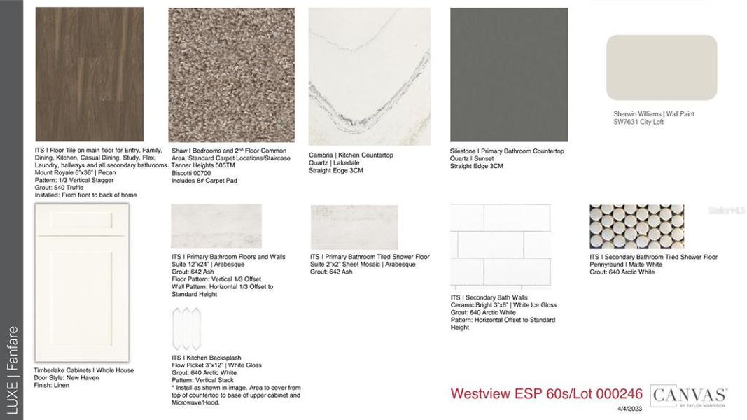 Design Selections.  Home is under construction and selections are subject to change.