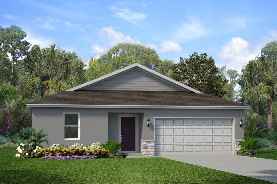 Representative exterior photo of a completed home built from the Aries by Park Square Residential in Leela Reserve, Tavares, FL (Image 11). Representative exterior photo of a completed home built from the Aries by Park Square Residential in Leela Reserve, Tavares, FL (Image 11).