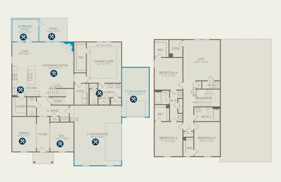 2D floor plan layout of this home in Oakleaf Chase, Blythewood, SC (Image 5).
