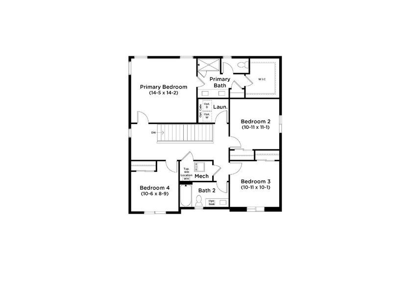 2D floor plan layout for the Sonata by DRB Homes in Granary, Johnstown, CO (Image 5).