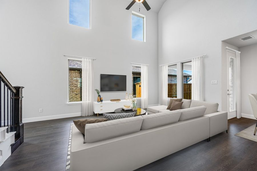Furnished interior view inside a new home in The Ranch at Uptown Celina, Celina (Image 4). Furnished interior view inside a new home in The Ranch at Uptown Celina, Celina (Image 4).