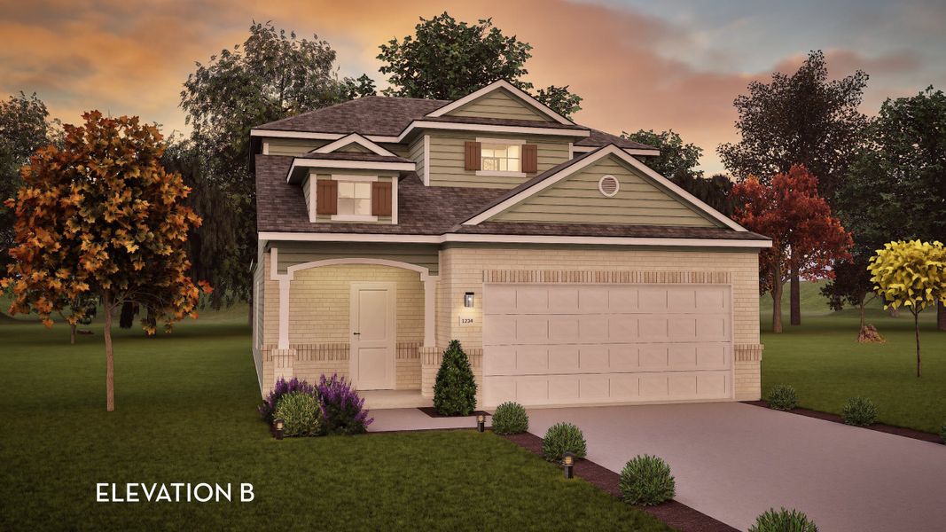 Representative exterior photo of a completed home built from the Mesquite by CastleRock Communities in Serenada, Brookshire, TX (Image 2).