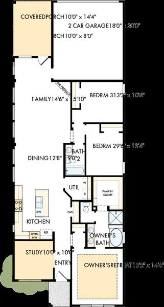 2D floor plan layout of this home in Goodland – Garden Series, Venus, TX (Image 2). 2D floor plan layout of this home in Goodland – Garden Series, Venus, TX (Image 2).