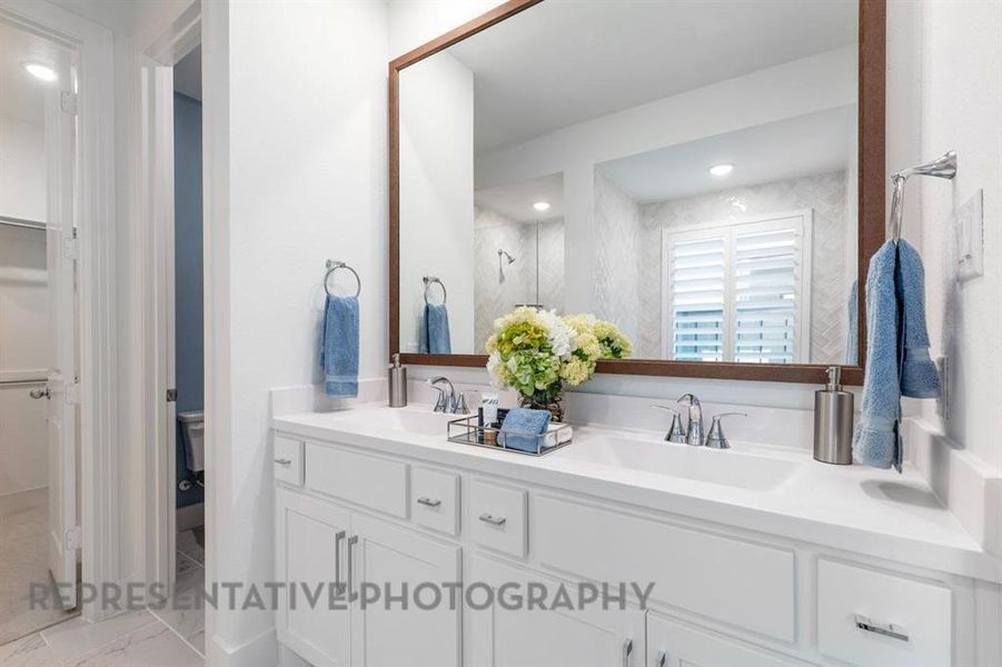 Furnished interior view inside a new home in Mosaic: 40ft. lots, Celina (Image 17).