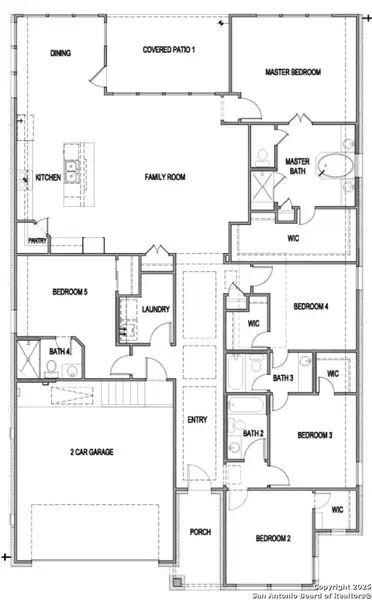 2D floor plan layout of this home in Meyer Ranch, New Braunfels, TX (Image 3).