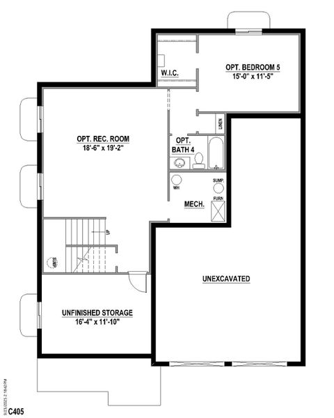 Plan C405 Base Bed Plan C405 Base Bed
