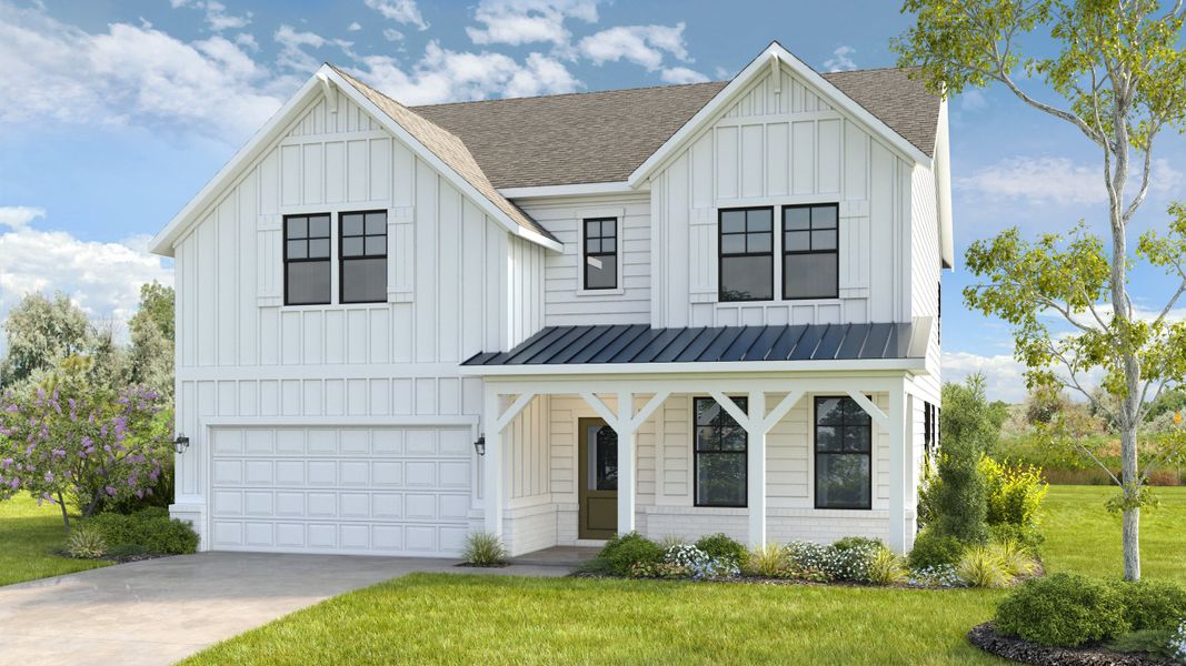 Representative exterior photo of a completed home built from the Trenton by Taylor Morrison in Dreycott, Lawrenceville, GA (Image 23).