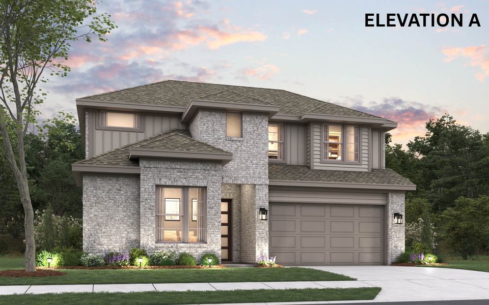 Representative exterior photo of a completed home built from the Becker by Cambridge Homes in Ribbonwood, Aubrey, TX (Image 2). Representative exterior photo of a completed home built from the Becker by Cambridge Homes in Ribbonwood, Aubrey, TX (Image 2).