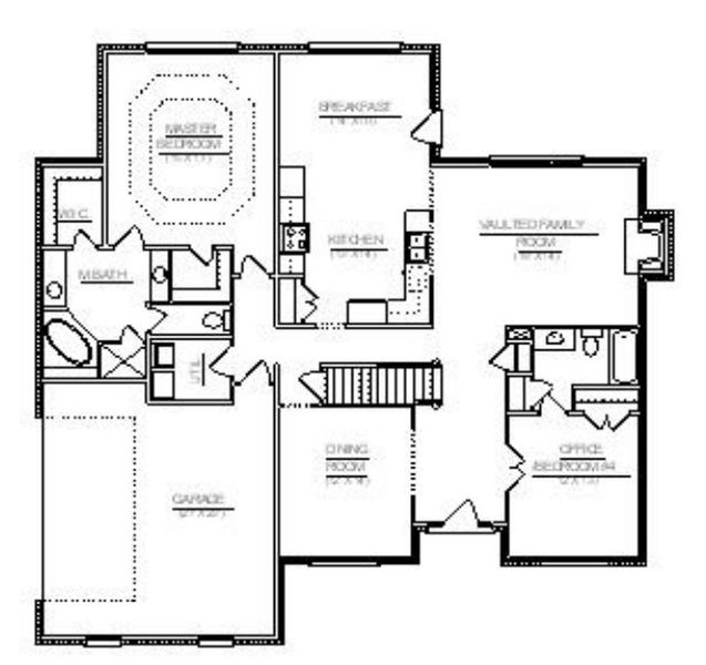 2D floor plan layout for the The Ann by Sentinel Builders, Inc. in Hannah’s Grove, Halls, TN (Image 2).