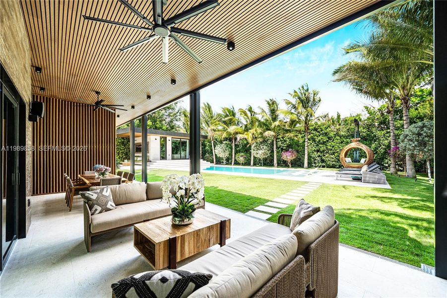 Exterior details and patio area of a home in , Miami (Image 34). Exterior details and patio area of a home in , Miami (Image 34).