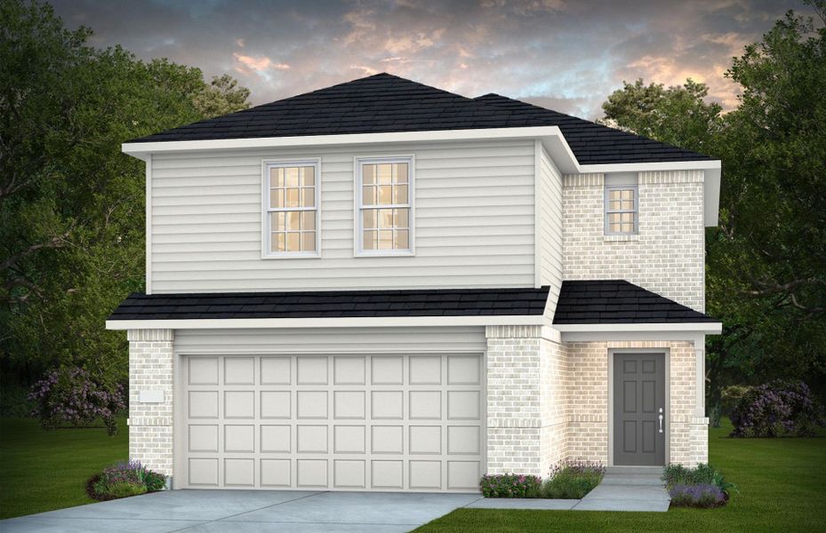 Representative exterior photo of a completed home built from the Pierce by Centex in Pinara Pines, Conroe, TX (Image 16). Representative exterior photo of a completed home built from the Pierce by Centex in Pinara Pines, Conroe, TX (Image 16).