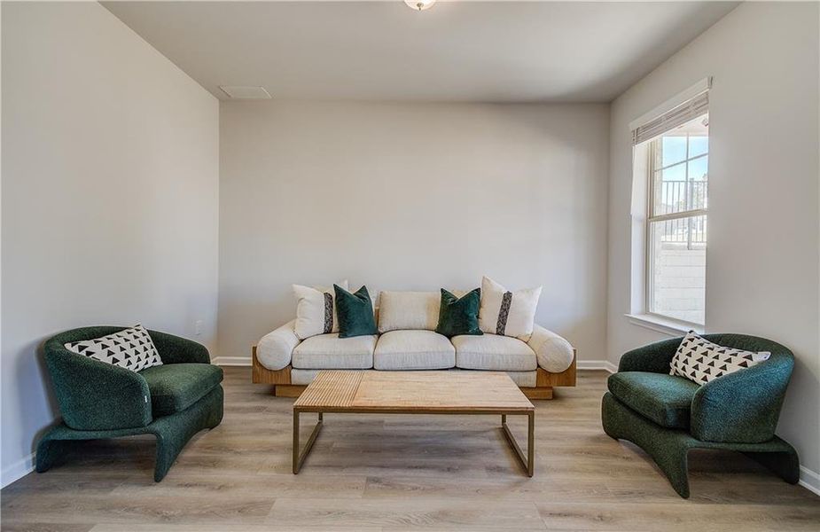 Furnished interior view inside a new home in Cambria at Traditions, Hampton (Image 4). Furnished interior view inside a new home in Cambria at Traditions, Hampton (Image 4).