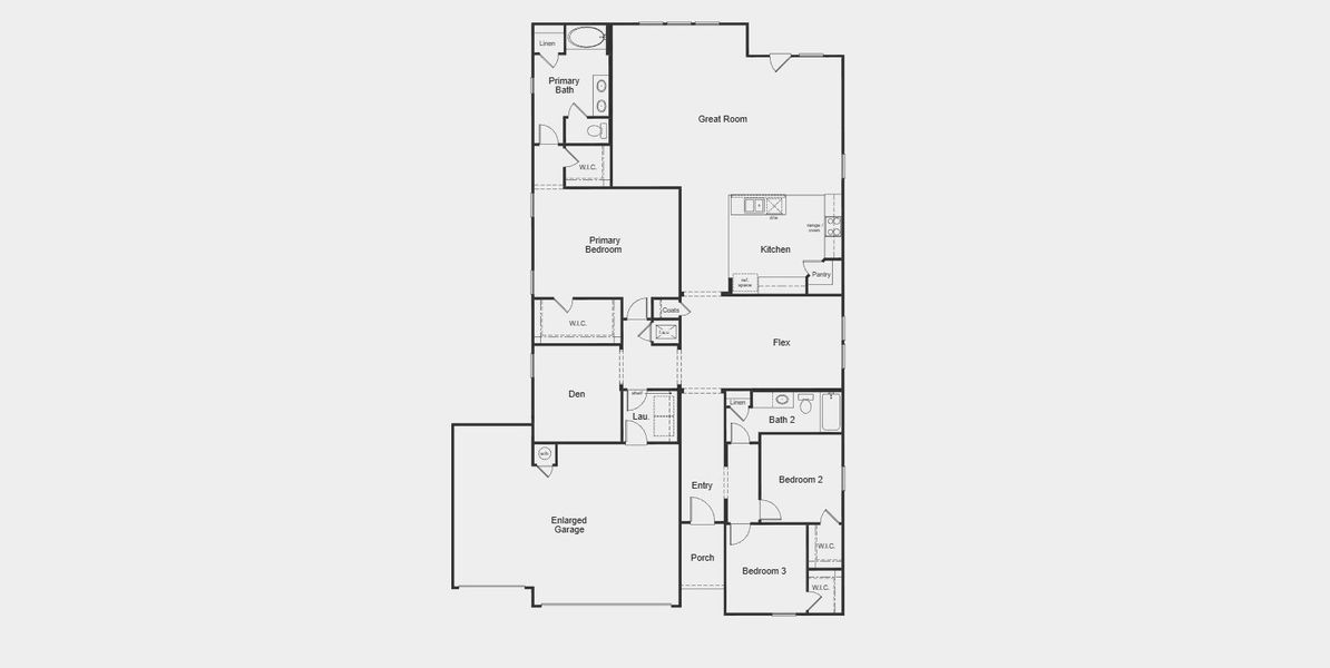 2D floor plan layout for the 2382 by KB Home in Watermill-Hallmark Collection, Uhland, TX (Image 3).