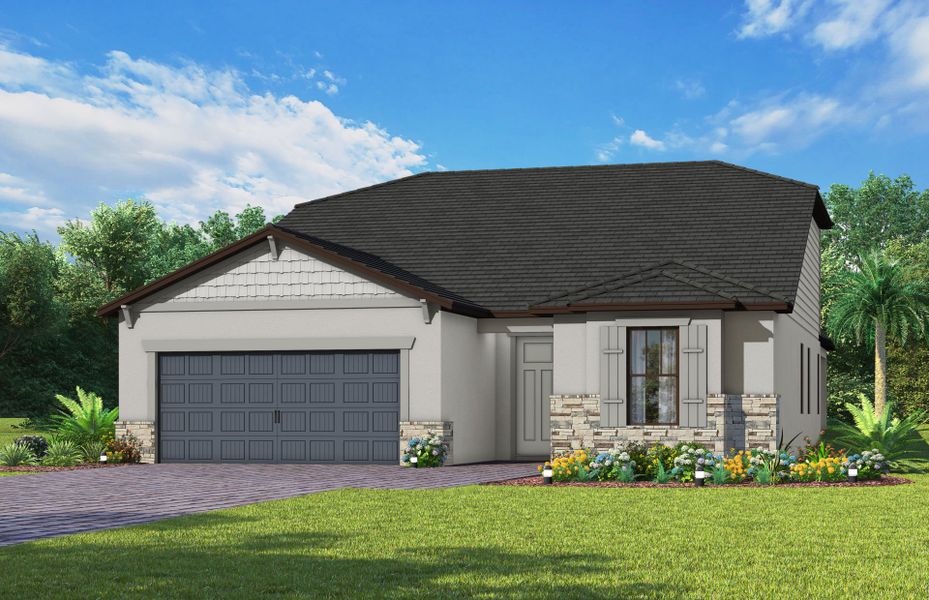 Representative exterior photo of a completed home built from the Mystique Grande by Del Webb in Del Webb Naples, Ave Maria, FL (Image 24).