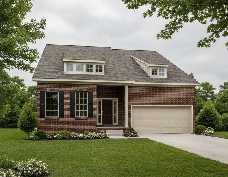 Front exterior of a new home in The Retreat at Norman Farm, Hendersonville, TN, highlighting curb appeal (Image 20). Front exterior of a new home in The Retreat at Norman Farm, Hendersonville, TN, highlighting curb appeal (Image 20).