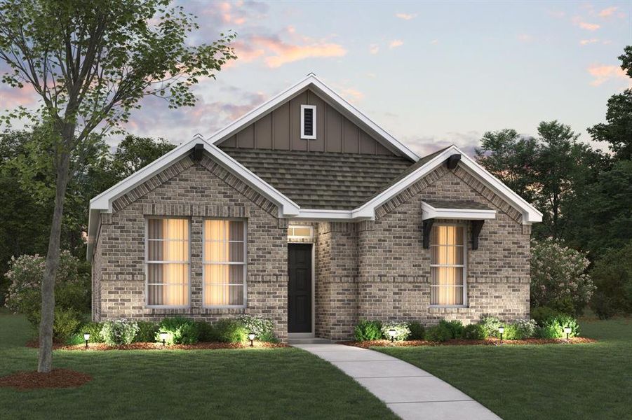 Front exterior of a new home in Lilybrooke at Legacy Hills, Celina, TX, highlighting curb appeal (Image 1). Front exterior of a new home in Lilybrooke at Legacy Hills, Celina, TX, highlighting curb appeal (Image 1).