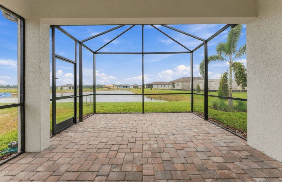 Exterior details and patio area of a home in Del Webb Sunchase, Parrish (Image 3).
