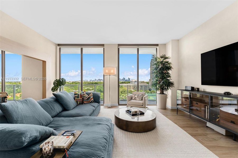 Furnished interior view inside a new home in , Miami (Image 8).
