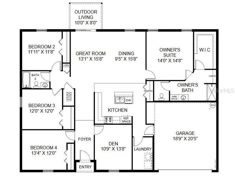 2D floor plan layout of this home in , Palm Coast, FL (Image 2). 2D floor plan layout of this home in , Palm Coast, FL (Image 2).