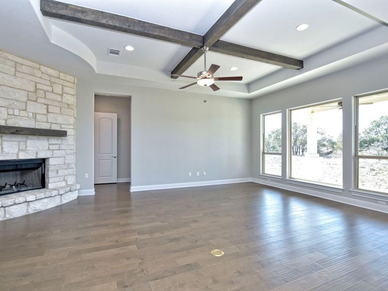 Representative unfurnished interior of a home built from the Siena II by Giddens Homes in Clearwater Ranch, Liberty Hill (Image 155).