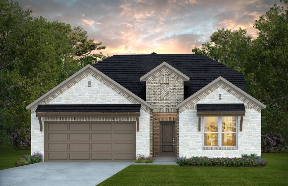 Representative exterior photo of a completed home built from the Harvard by Pulte Homes in Blue Creek Trails, Richmond, TX (Image 20). Representative exterior photo of a completed home built from the Harvard by Pulte Homes in Blue Creek Trails, Richmond, TX (Image 20).
