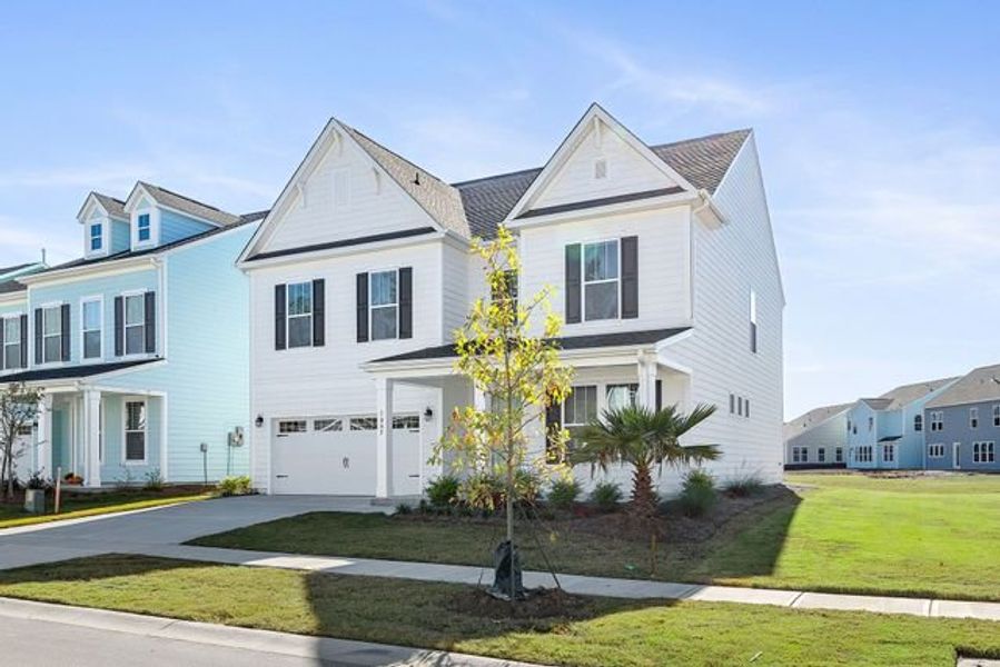 Representative exterior photo of a completed home built from the Kipling P by True Homes in Homecoming, Ravenel, SC (Image 2). Representative exterior photo of a completed home built from the Kipling P by True Homes in Homecoming, Ravenel, SC (Image 2).