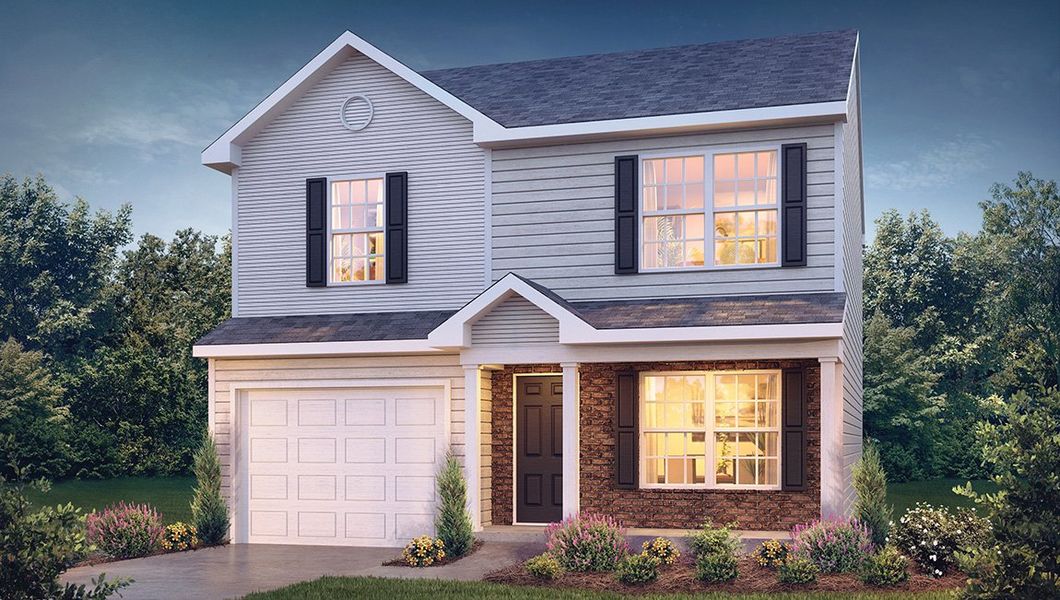 Representative exterior photo of a completed home built from the BRANDON by D.R. Horton in Fiddlers Landing, Winston-Salem, NC (Image 1).