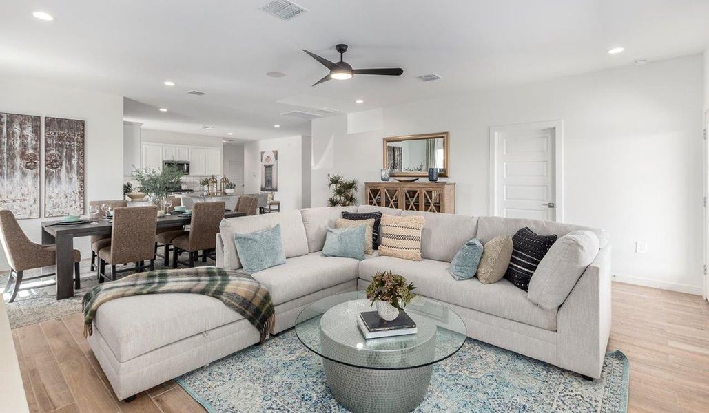 Furnished interior view inside a new home in Entrada Del Toro at Rancho Sahuarita, Sahuarita (Image 6). Furnished interior view inside a new home in Entrada Del Toro at Rancho Sahuarita, Sahuarita (Image 6).