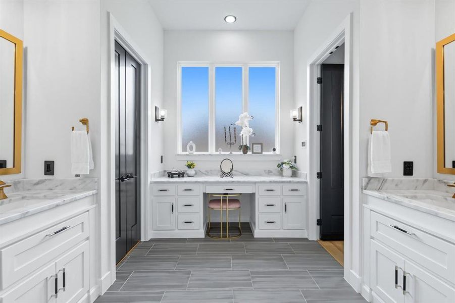 Primary Bathroom separate with vanity area and two sinks Primary Bathroom separate with vanity area and two sinks