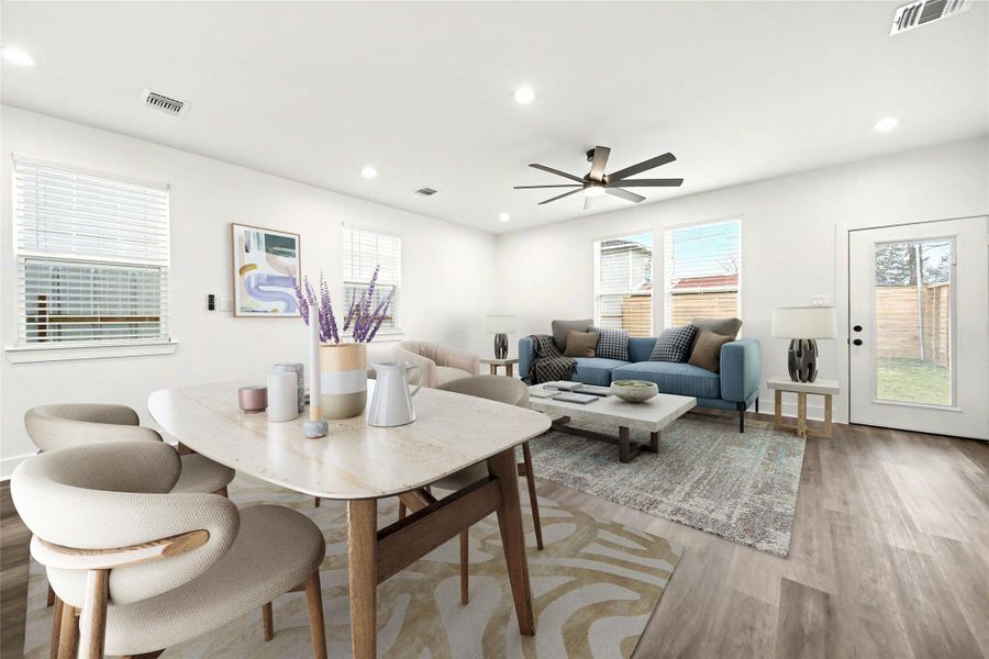 Staged picture of the living room