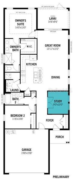 2D floor plan layout of this home in Wellen Park, Venice, FL (Image 5).