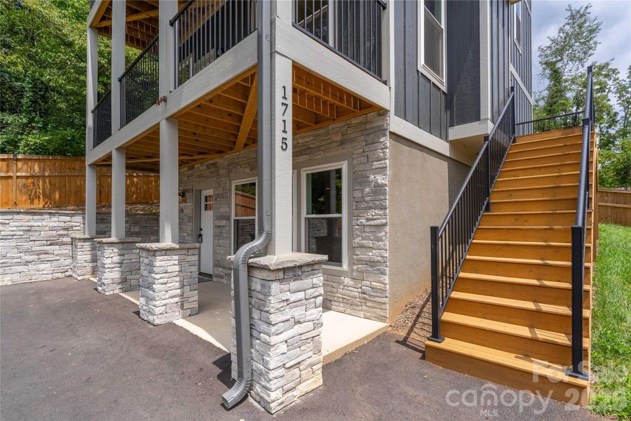 Exterior details and patio area of a home in , Asheville (Image 22).