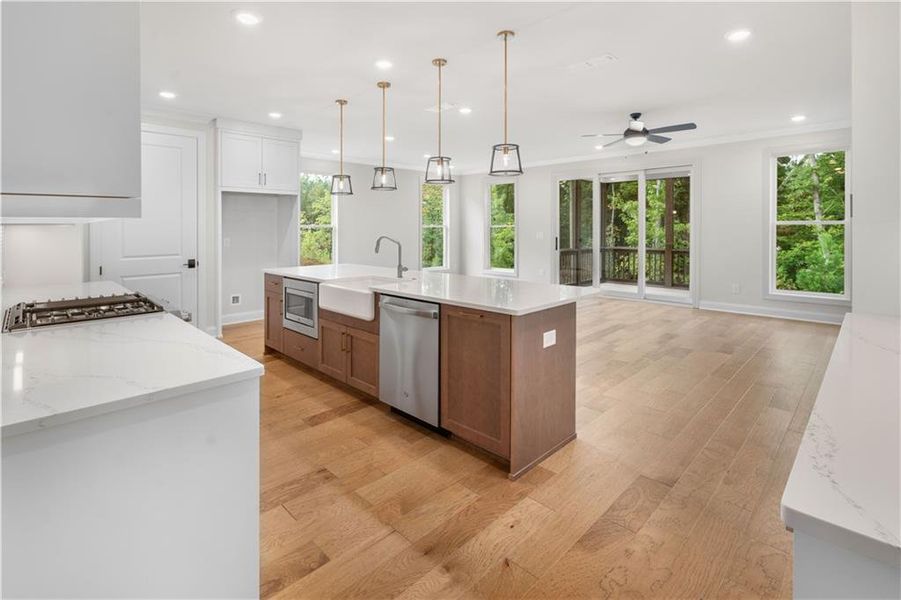 Furnished interior view inside a new home in Ward's Crossing Townhomes, Johns Creek (Image 14). Furnished interior view inside a new home in Ward's Crossing Townhomes, Johns Creek (Image 14).