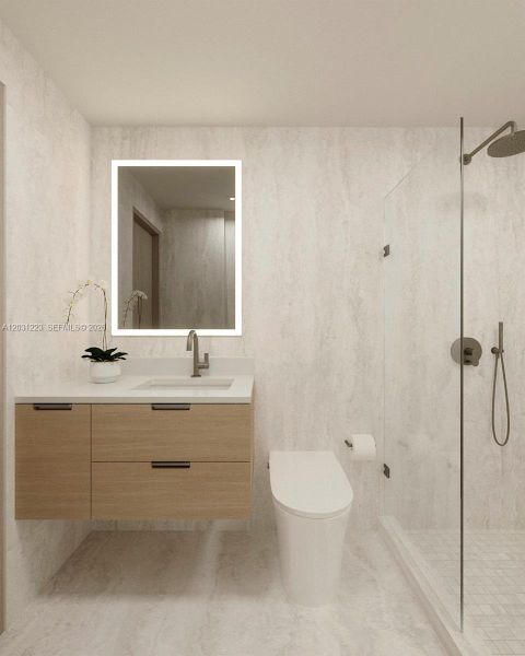 Furnished interior view inside a new home in , Miami Beach (Image 9).