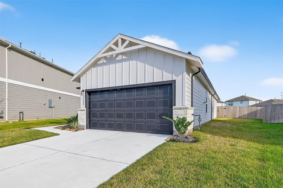 Front exterior of a new home in Windrow, Hockley, TX, highlighting curb appeal (Image 20). Front exterior of a new home in Windrow, Hockley, TX, highlighting curb appeal (Image 20).