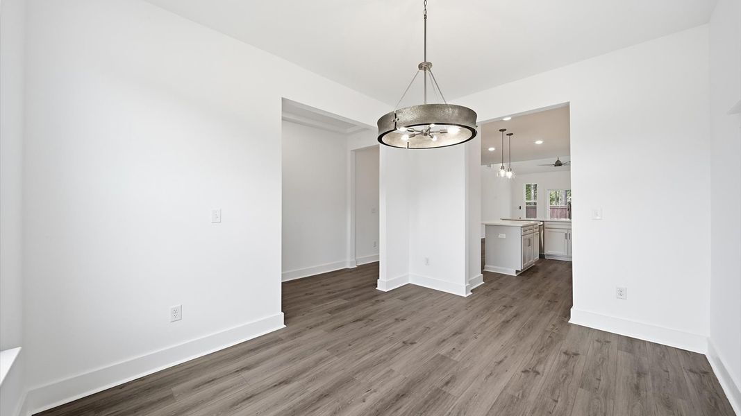 Memorable meals start in this exclusive dining space featuring elegant trim and natural light Memorable meals start in this exclusive dining space featuring elegant trim and natural light
