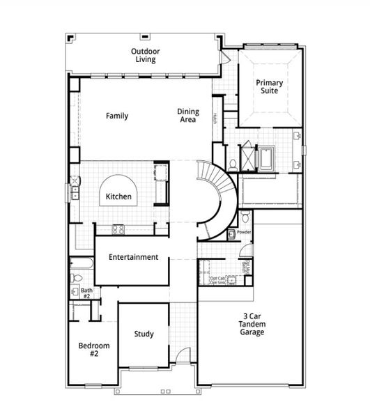 2D floor plan layout for the Telford by Highland Homes in The George, Richmond, TX (Image 16).