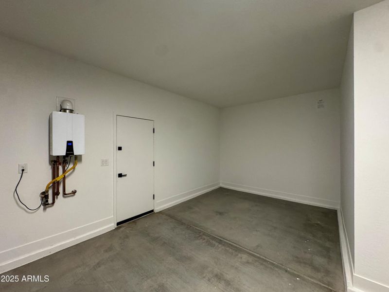Garage service door and storage