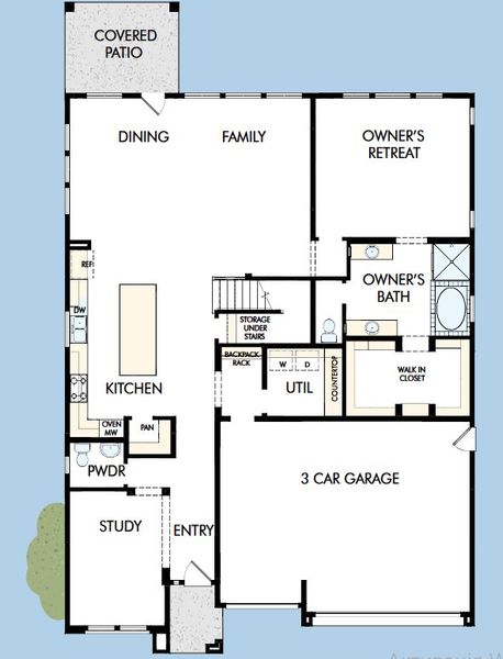2D floor plan layout for the The Syrah by David Weekley Homes in Alston at Soleo, San Tan Valley, AZ (Image 3).
