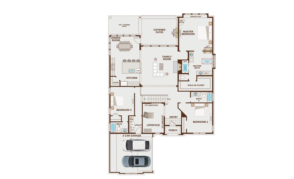 2D floor plan layout for the Grand Whitehall by Grand Homes in Ridgeline, McKinney, TX (Image 3).