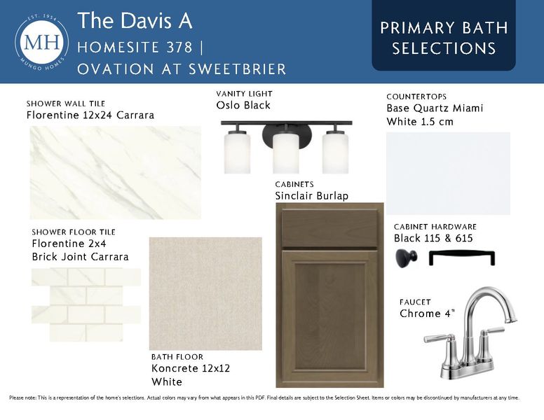 Sample of building materials used in homes in Ovation at Sweetbrier, Durham (Image 7).