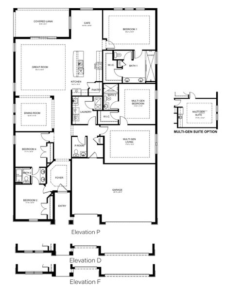 2D floor plan layout of this home in Hammock at Two Rivers, Zephyrhills, FL (Image 4).