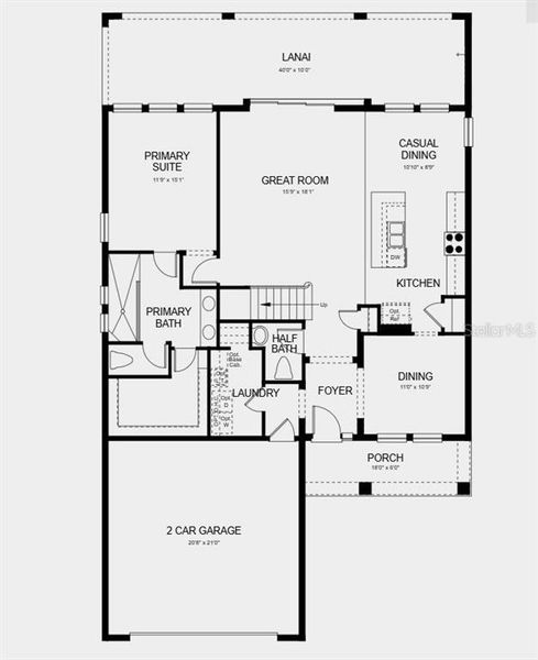 2D floor plan layout of this home in Palms at Coasterra, Palmetto, FL (Image 4).