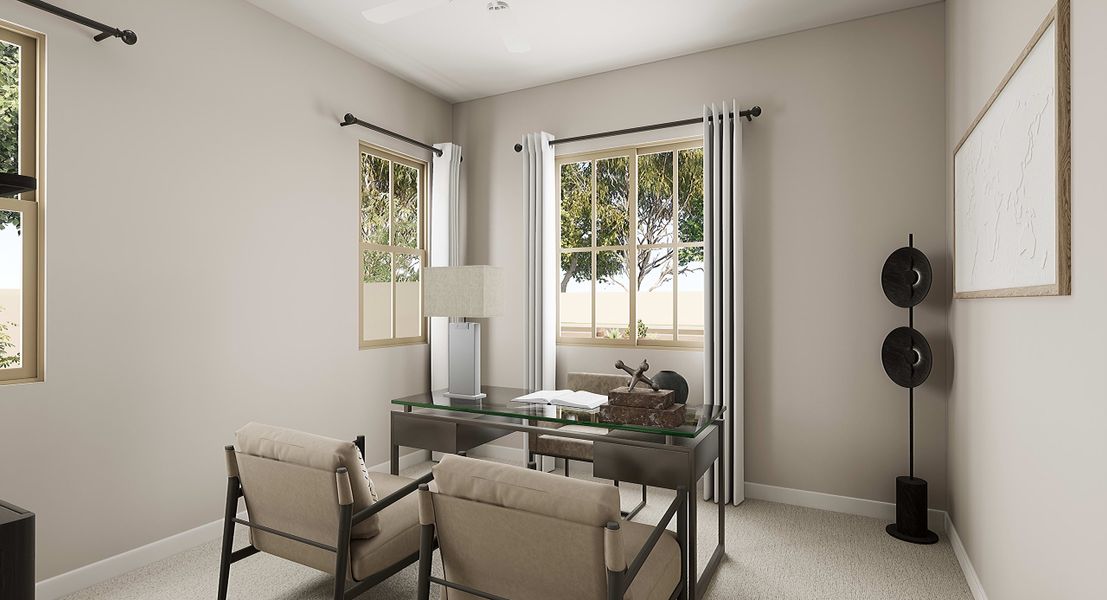 Representative furnished interior of a home built from the Mahogany Plan 40-8 by Tri Pointe Homes in Waterston Central, Gilbert (Image 7).